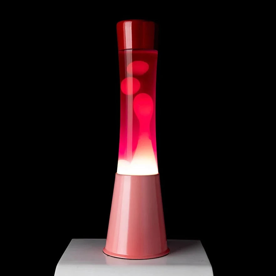 Lámpara lava rosa y rojo
