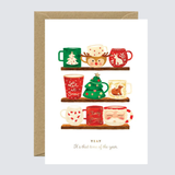 Tarjeta de Felicitación Navidad - Tazas navideñas