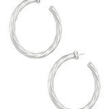 Aros plateados maxi trenzados