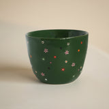 Taza verde Flores