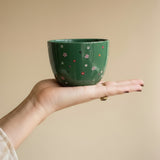 Taza verde Flores
