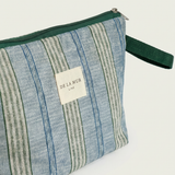 Mineo tile and ecru striped tote bag