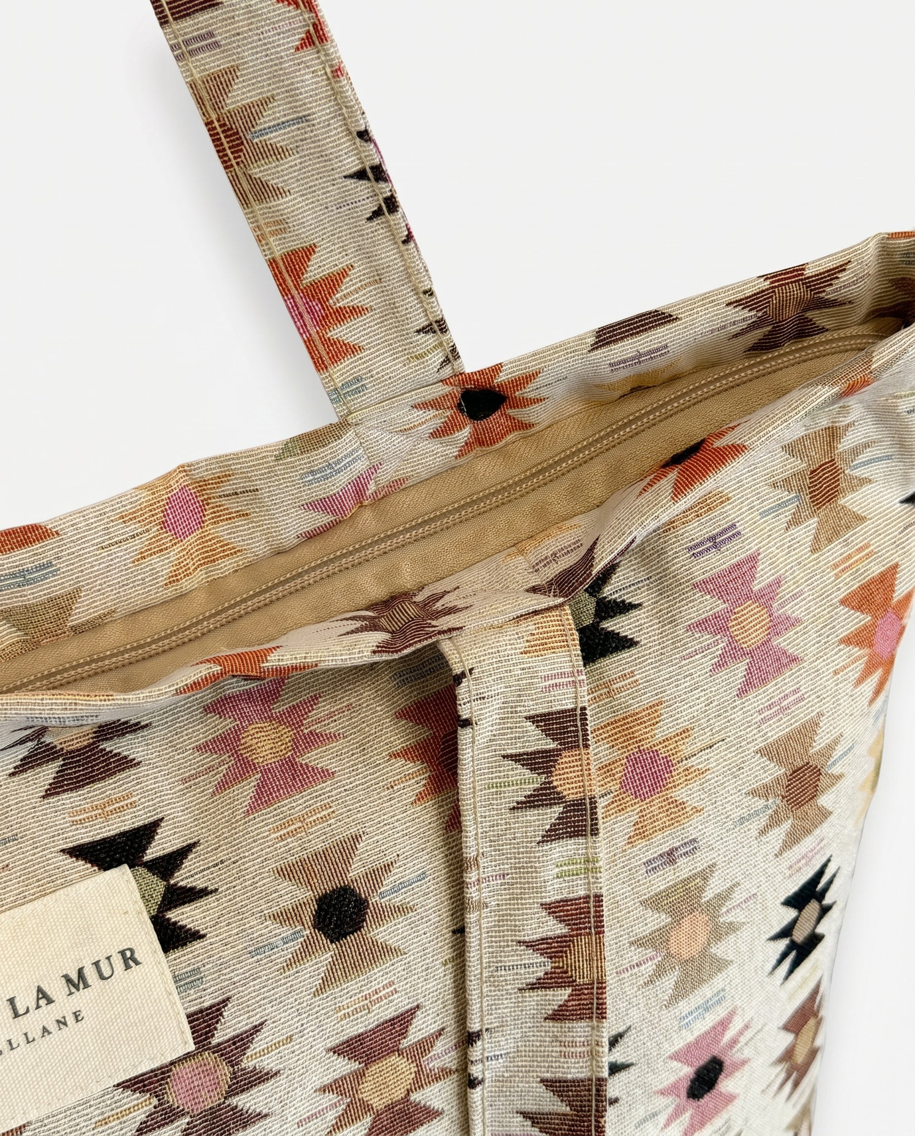 Bolsa shopper jacquard étnica