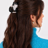 Pinza para el pelo Gato blanco y negro