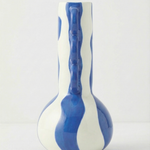 Jarron ceramica Tomas en color azul y blanco