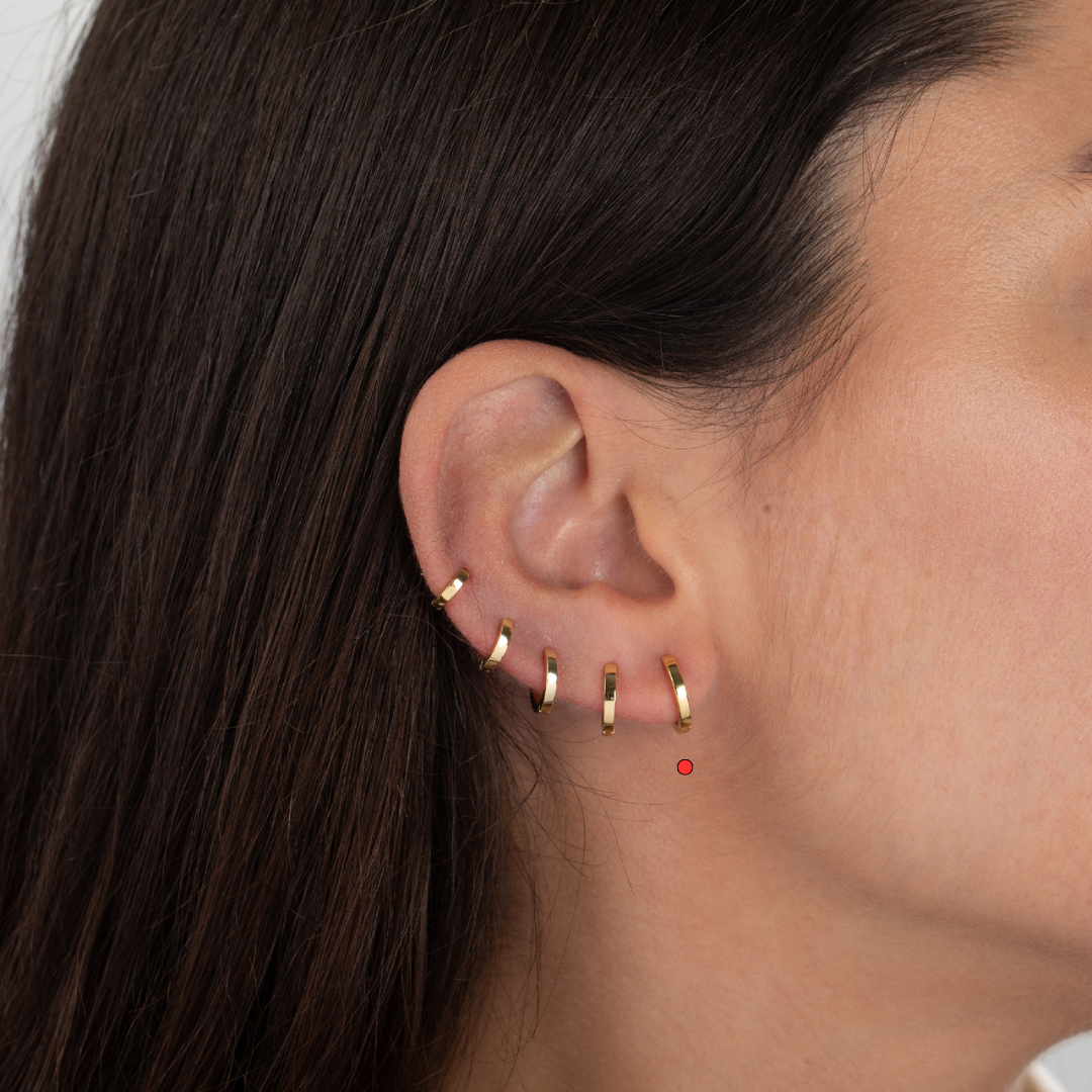 Pendientes Aro plano plata baño oro 12 mm.