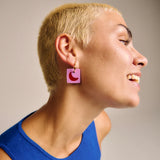 Pendientes Solpor rosa y rojo