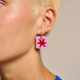 Pendientes Solpor rosa y rojo