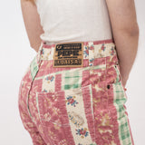 Pantalón vintage 90s tiro alto marca Pepe con estampado patchwork multicolor (varias tallas)