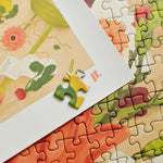 Detalle de pieza del puzzle 'La Mañana', colores vibrantes 