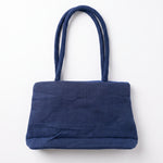 Imagen 3: Vista trasera del bolso vintage azul de hombro.