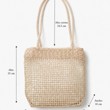 Bolso vintage de fibra trenzada con medidas.