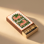 Caja de cerillas largas A Dopo con ilustración de dos tigres de estilo retro.
