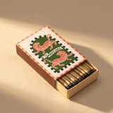 Caja de cerillas largas A Dopo con ilustración de dos tigres de estilo retro.