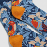 Calcetines originales con aves ilustradas y altura media pantorrilla
