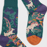 Calcetines originales con estampado de naturaleza y altura media pantorrilla