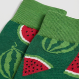 Calcetines originales de sandía con altura media pantorrilla y puño ancho