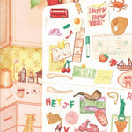 detalle puzzle puerta de frigorifico imanes notas ilustracion artistica