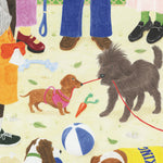 detalle ilustracion puzzle perros parque escena artistica colores