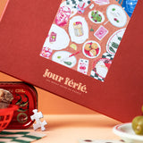 detalle puzzle tapas comida ilustracion mesa platos aceitunas cartas