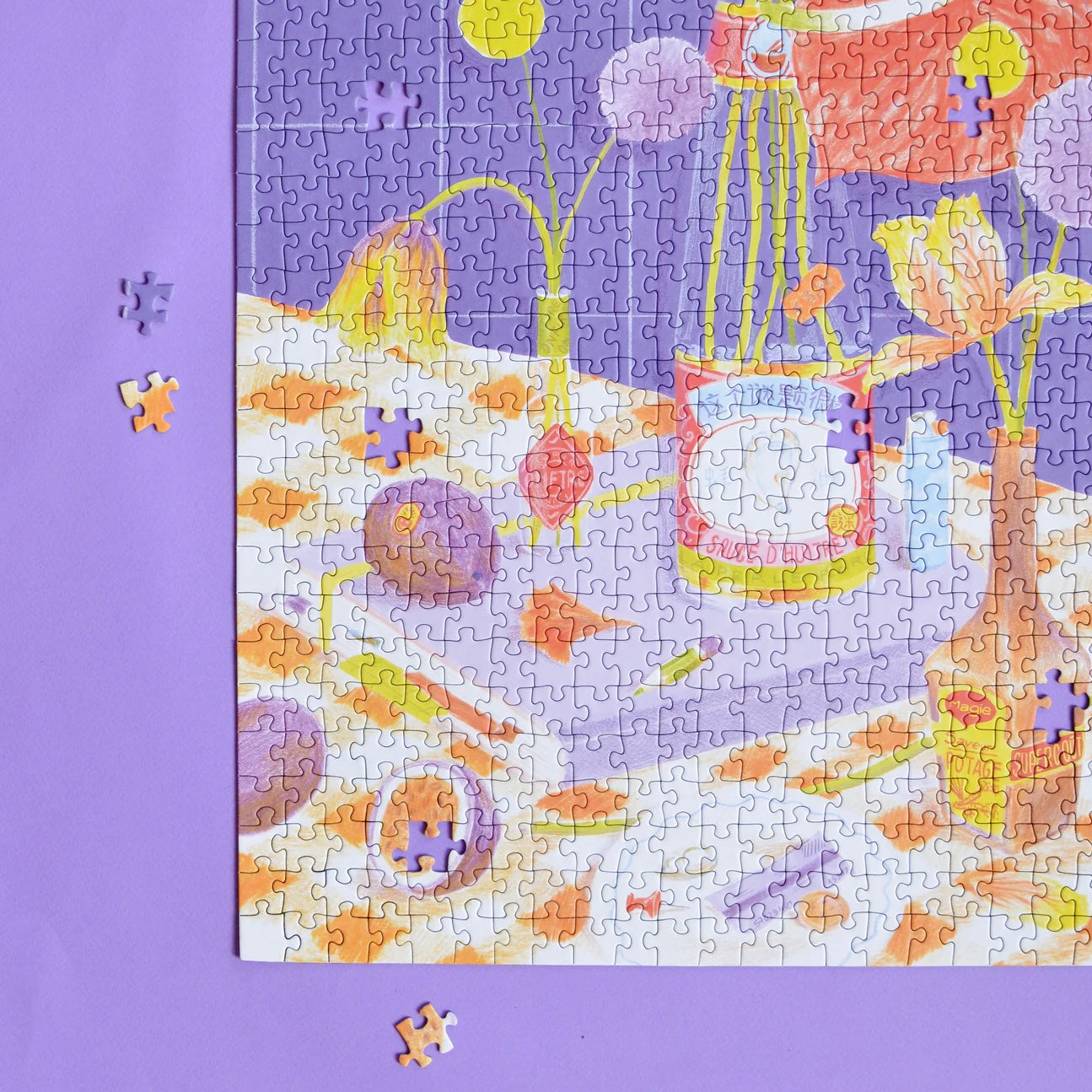 Puzzle 1000 piezas - Flores sobre la mesa