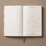 Interior del cuaderno Floral Garden con páginas rayadas y espacio para escritura.