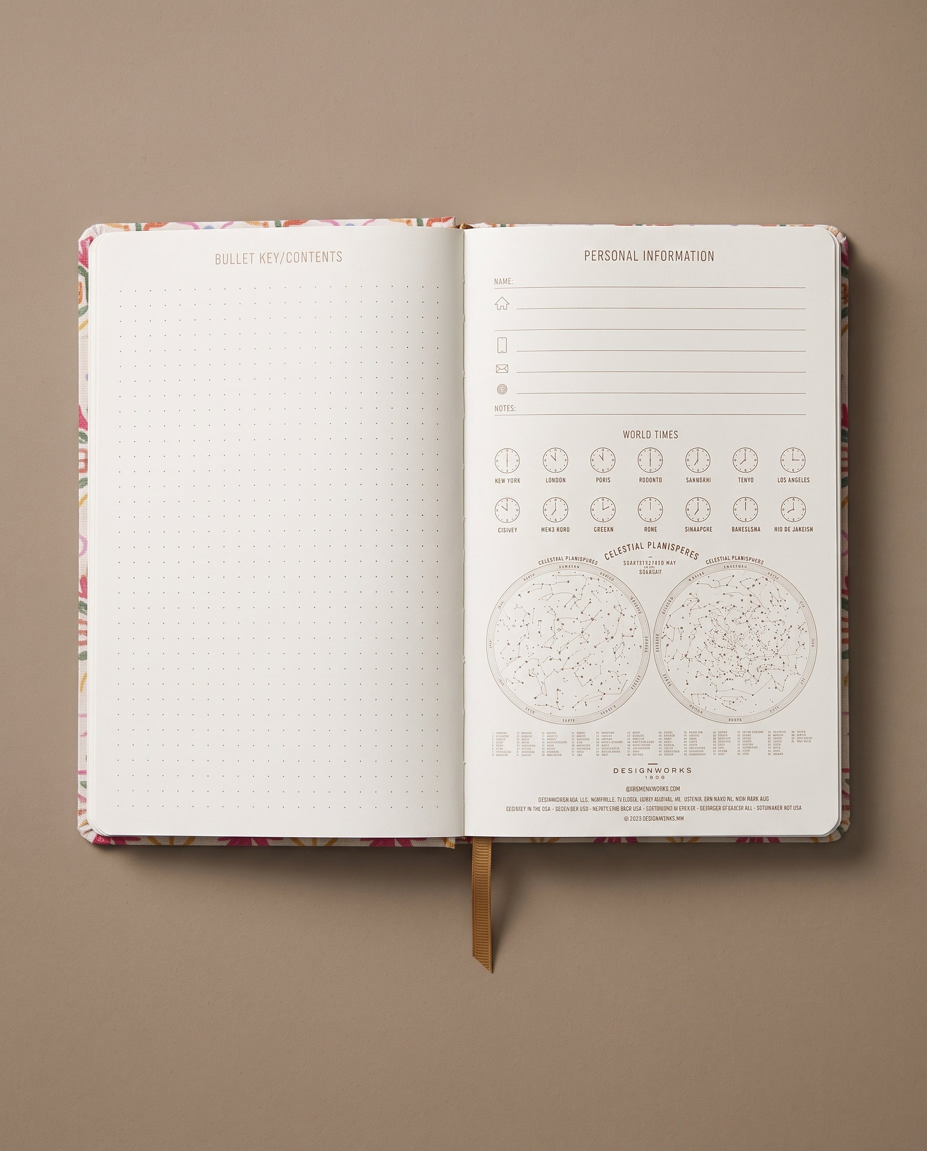 Interior del cuaderno Floral Garden con páginas rayadas y espacio para escritura.