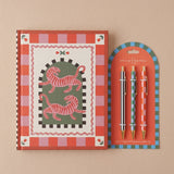Pack de papelería con cuaderno de tapa dura Tigres A Dopo y set de tres bolígrafos de diseño.