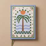 Vista frontal del cuaderno Palm Beach con tapa dura ilustrada.