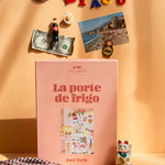 puzzle 1000 piezas la porte de frigo jour ferie caja rosa ilustracion