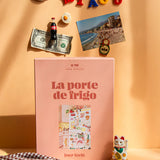 puzzle 1000 piezas la porte de frigo jour ferie caja rosa ilustracion