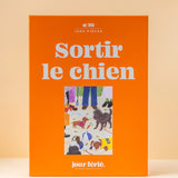 puzzle ilustrado 1000 piezas sortir le chien jour ferie caja naranja perros