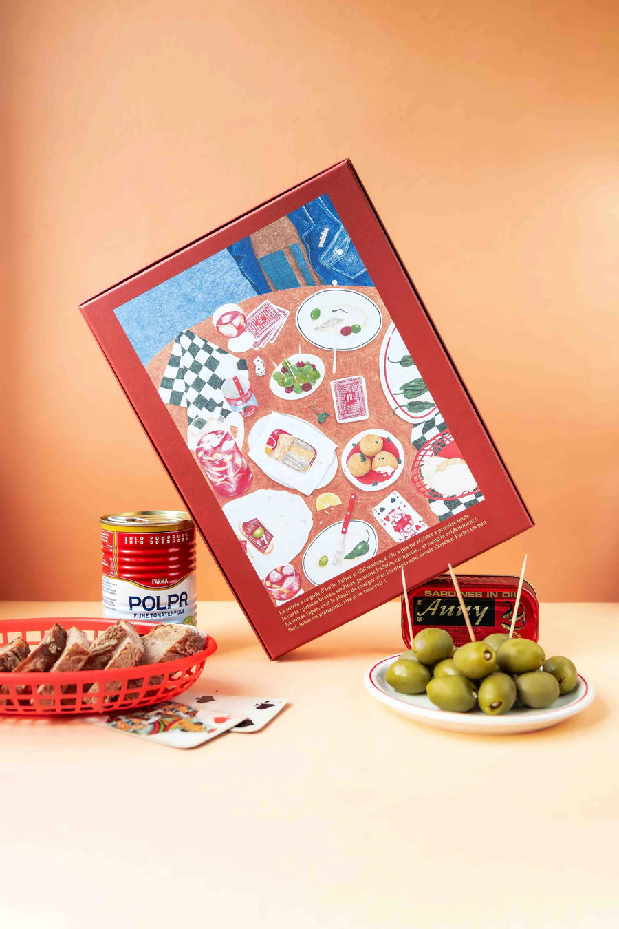 puzzle 1000 piezas tapas jour ferie caja roja ilustrado comida