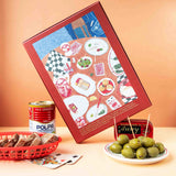 puzzle 1000 piezas tapas jour ferie caja roja ilustrado comida