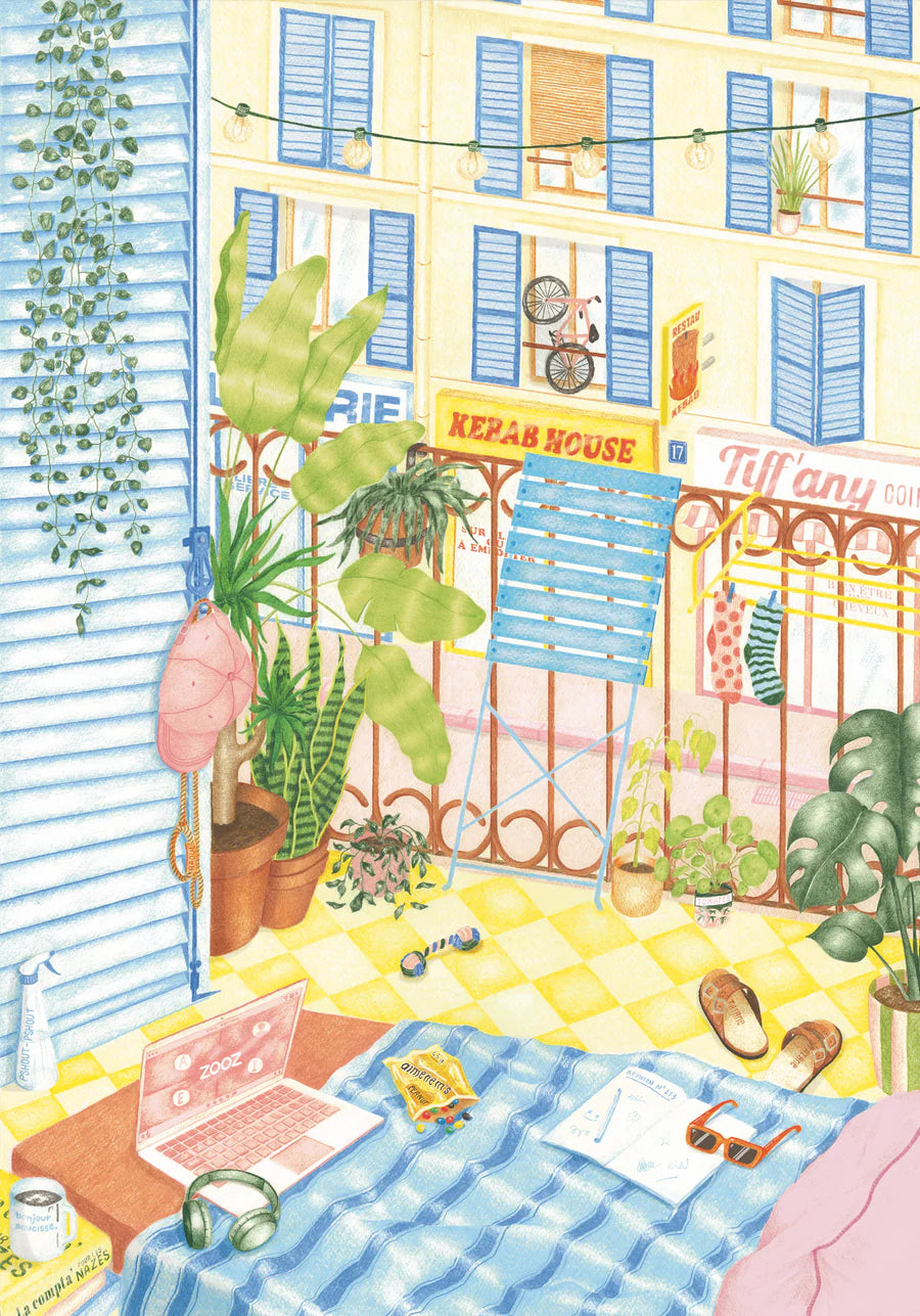 Puzzle ilustrado de 1000 piezas La classe verte de Jour Férié, vista frontal.