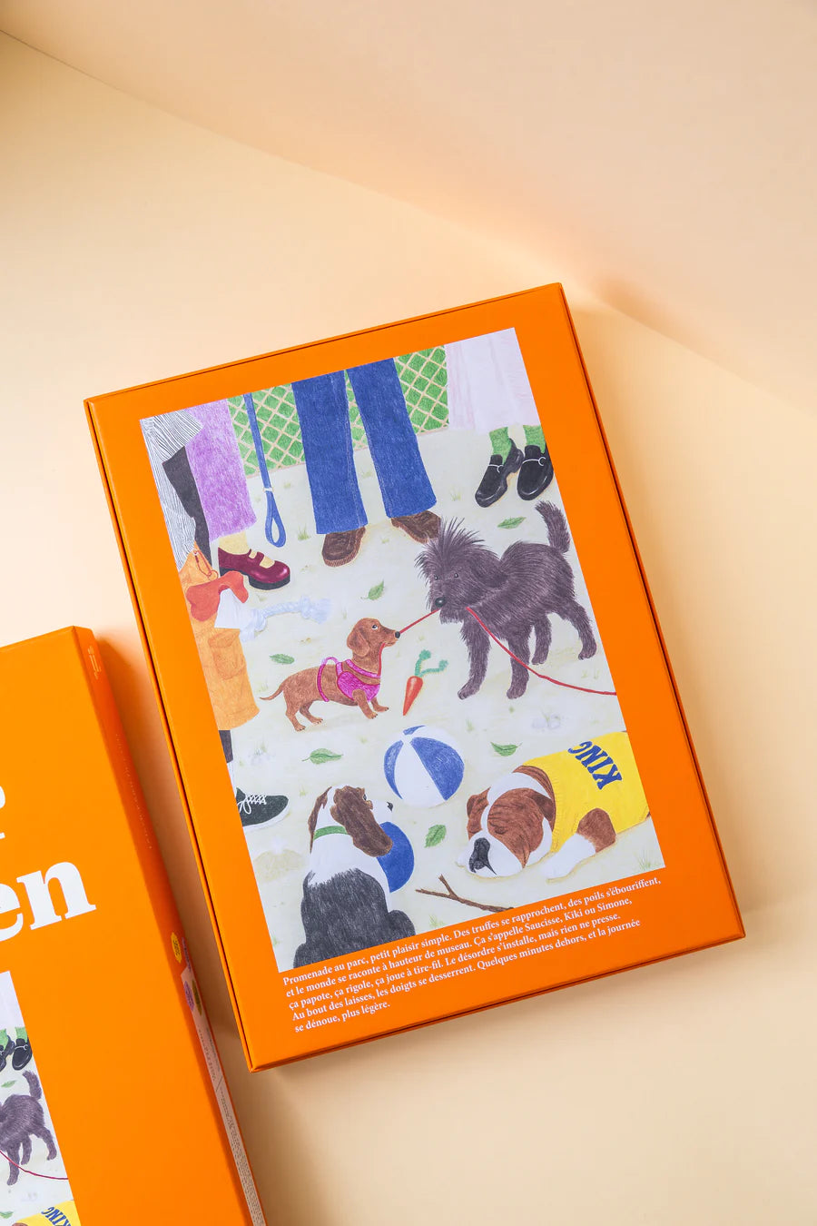 puzzle ilustrado 1000 piezas caja diseño creativo jour ferie perros