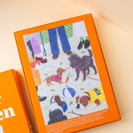 puzzle ilustrado 1000 piezas caja diseño creativo jour ferie perros