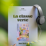 Parte trasera de la caja del puzzle La classe verte con descripción ilustrada.