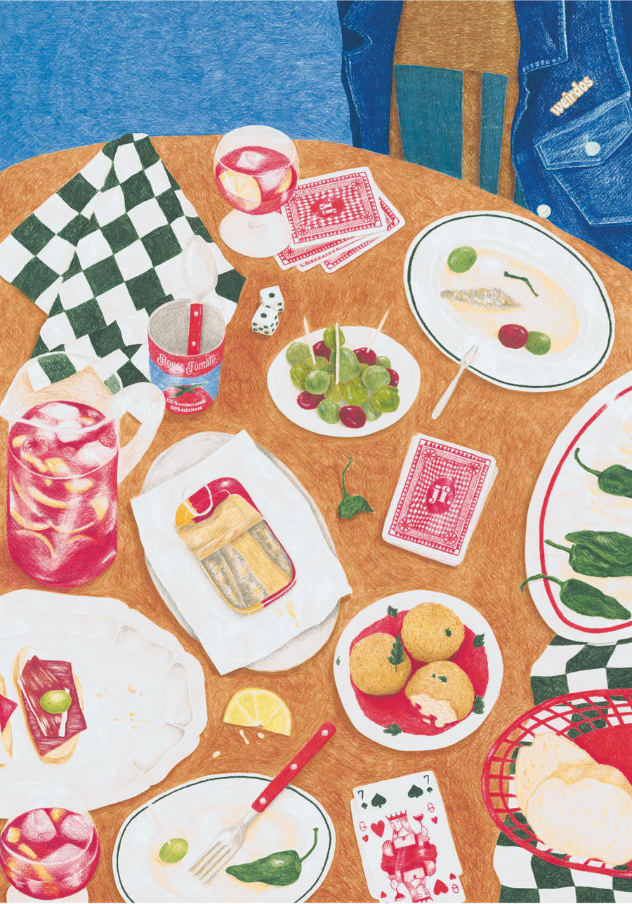 puzzle tapas 1000 piezas con comida aceitunas pan diseño artistico