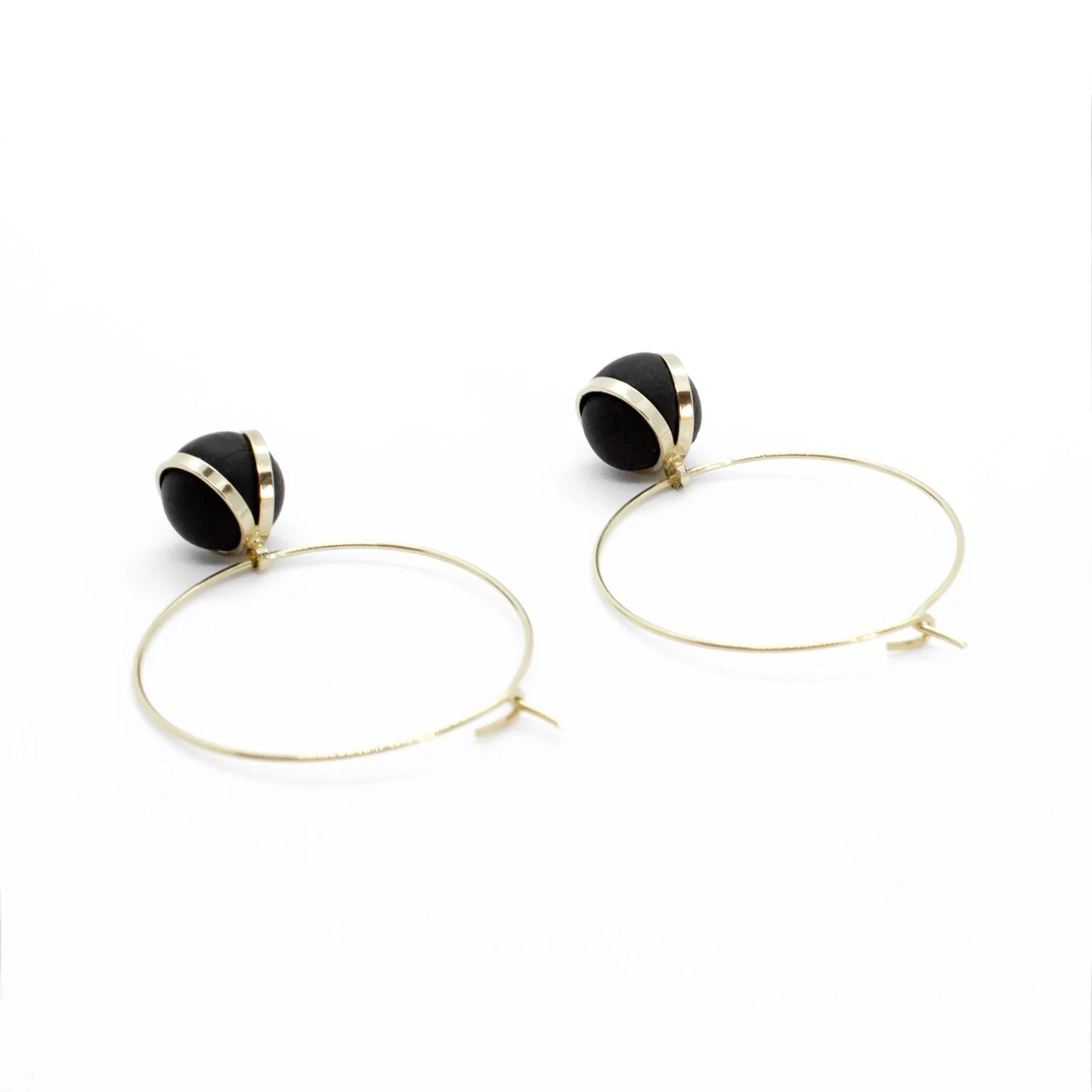 Pendientes Aro latón Charm Bola