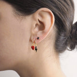 Black Circle Earrings 