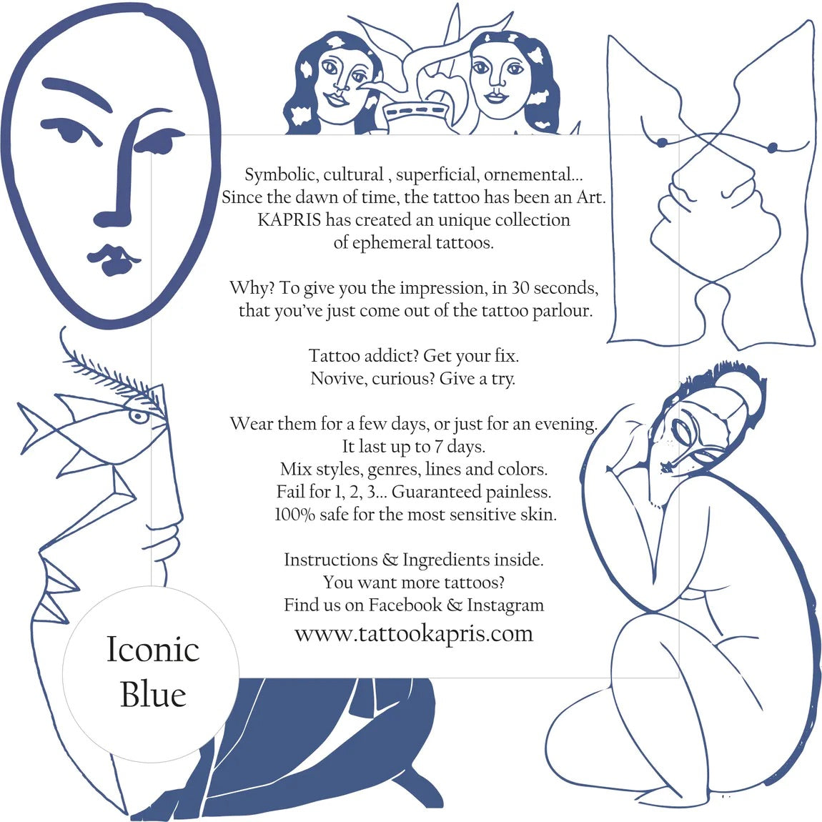 Tatuajes efímeros - Iconic Blue